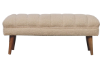 Cream Boucle Puffer Bench