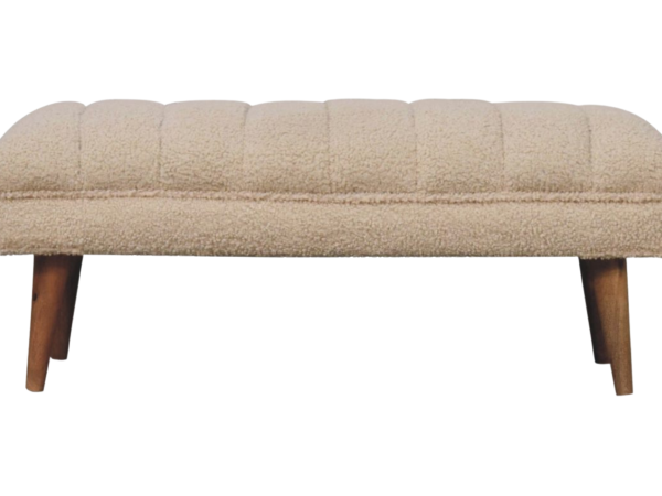 Cream Boucle Puffer Bench