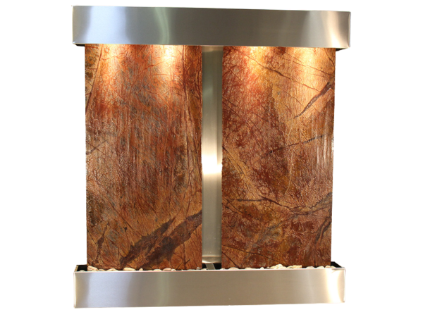 Aspen Falls-Square-Stainless Steel-Brown Marble