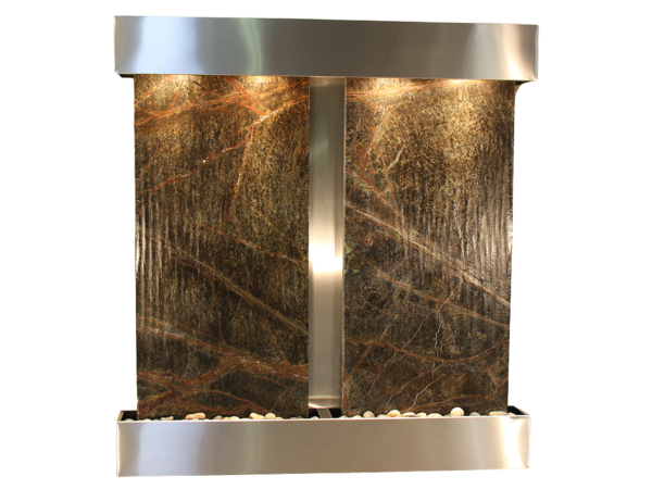 Aspen Falls-Square-Stainless Steel-Green Marble