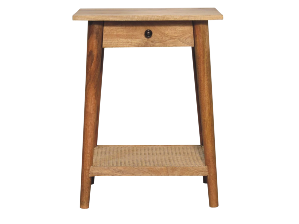 Woven Solid Wood End Table