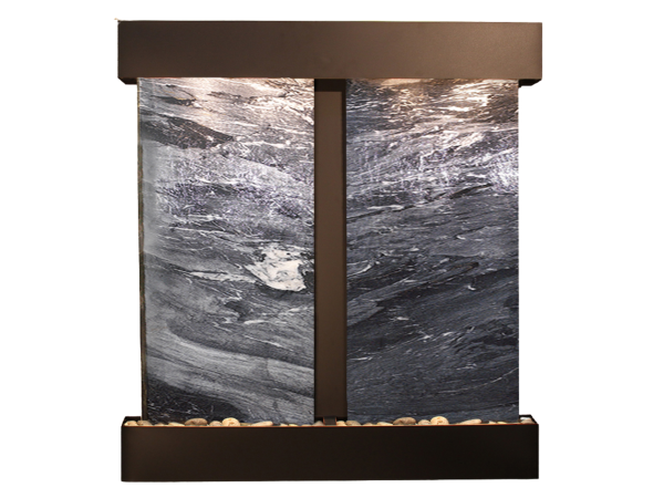 Aspen Falls-Square-Blackened Copper-Black Spider Marble