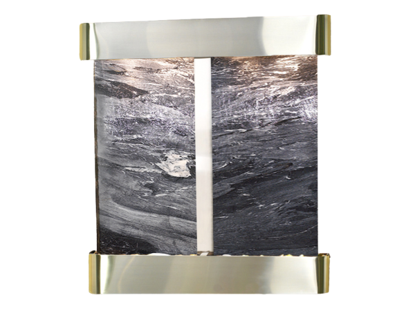 Aspen Falls-Round-Stainless Steel-Black Spider Marble