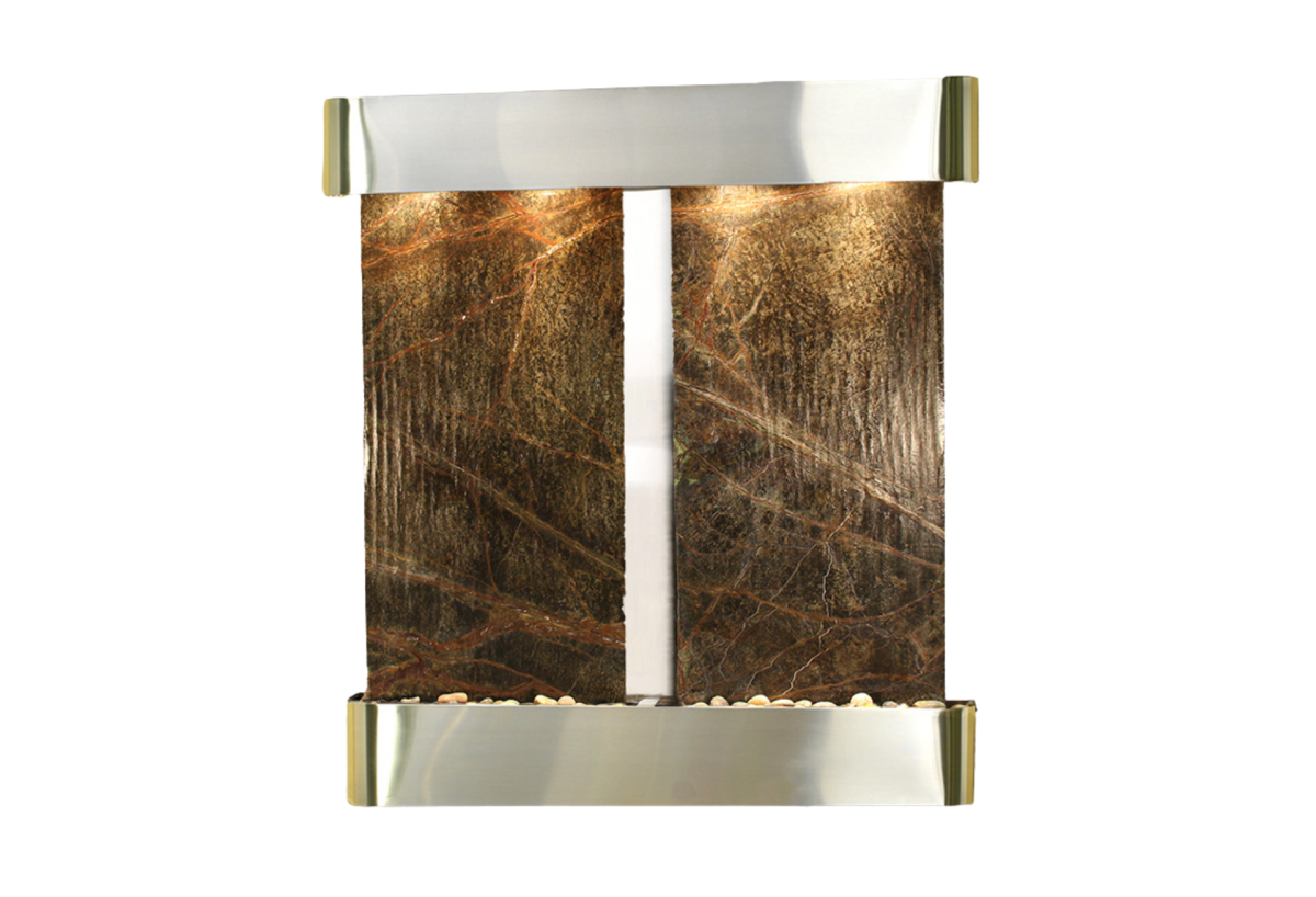 Aspen Falls-Round-Stainless Steel-Green Marble (1)
