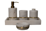 Brass Inlay Bathroom Set of 5