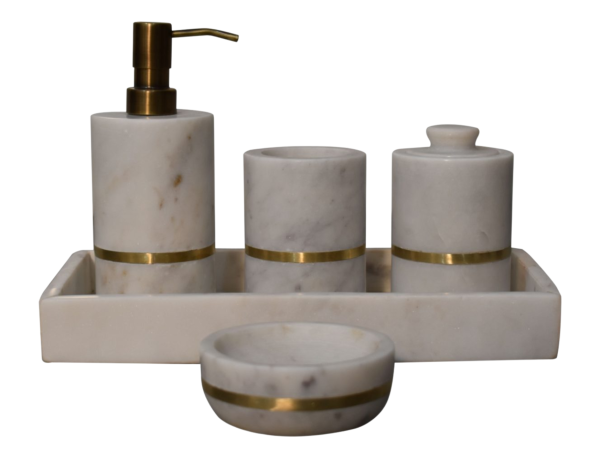 Brass Inlay Bathroom Set of 5
