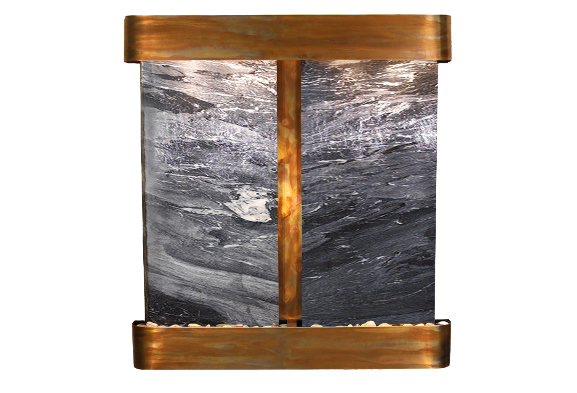 Aspen Falls-Round-Rustic Copper-Black Spider Marble