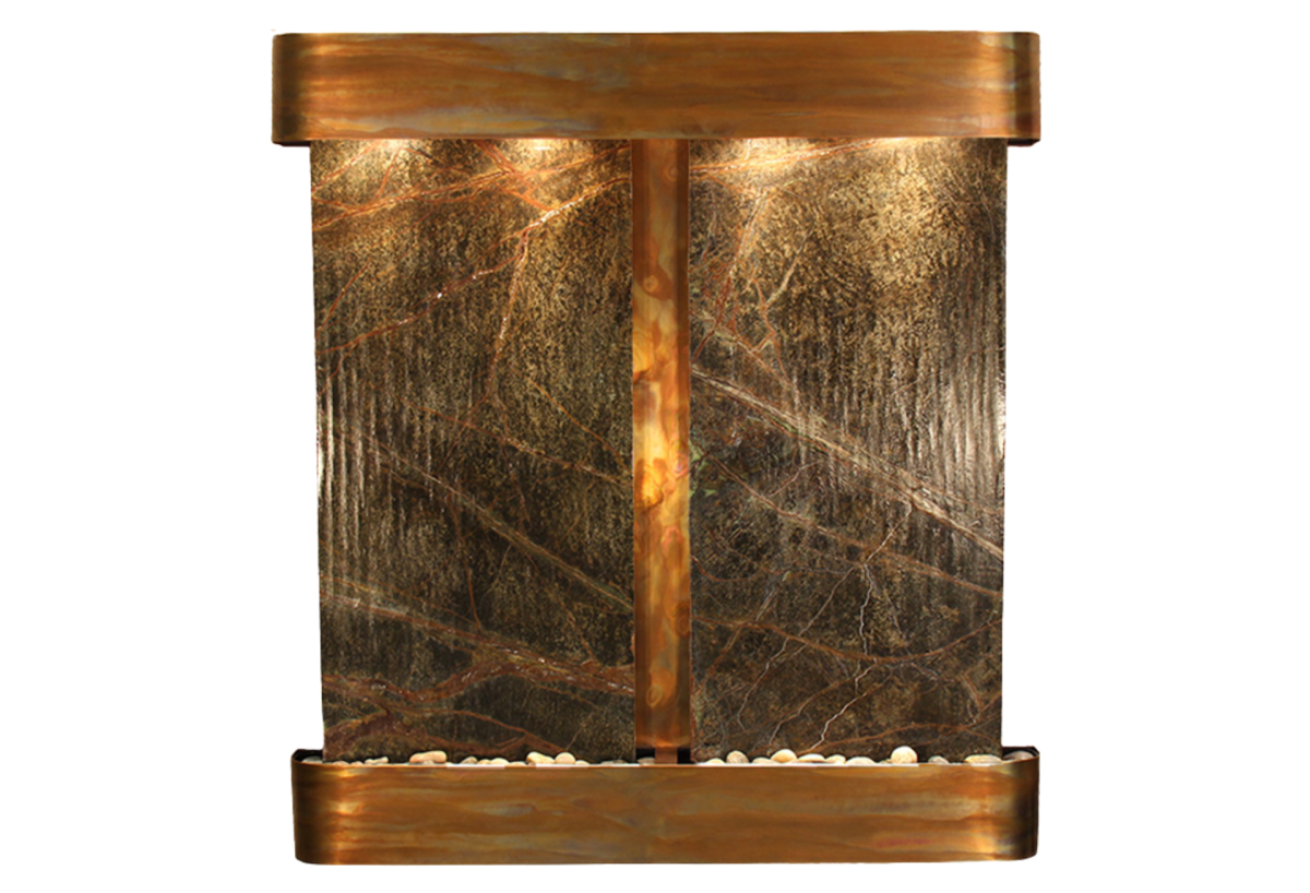 Aspen Falls-Round-Rustic Copper-Green Marble