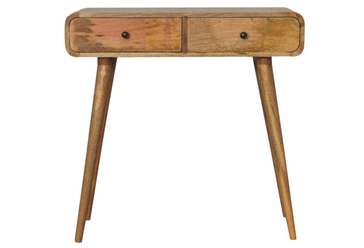 Oak-ish Curved Hallway Table