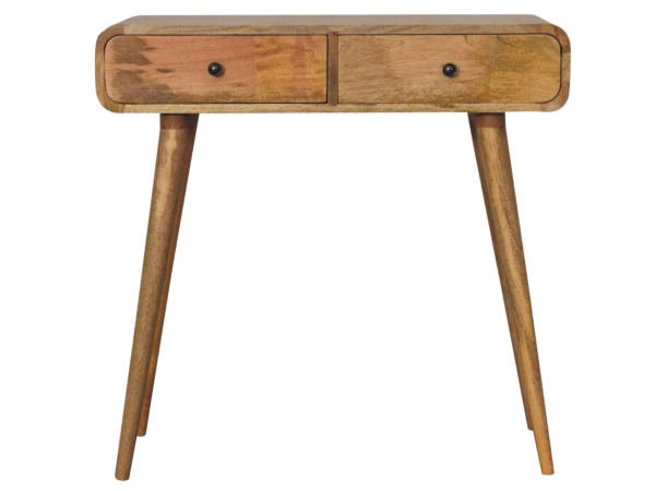 Oak-ish Curved Hallway Table