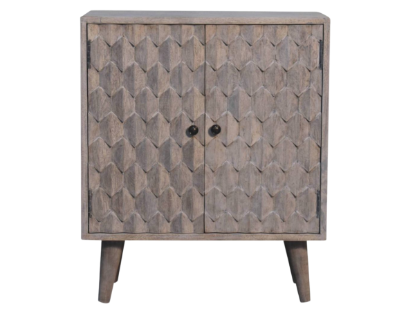 Mini Pineapple Carved Stone Finish Cabinet