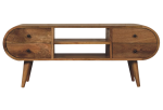 Oak-ish Circular Media Unit with 2 Open Slots