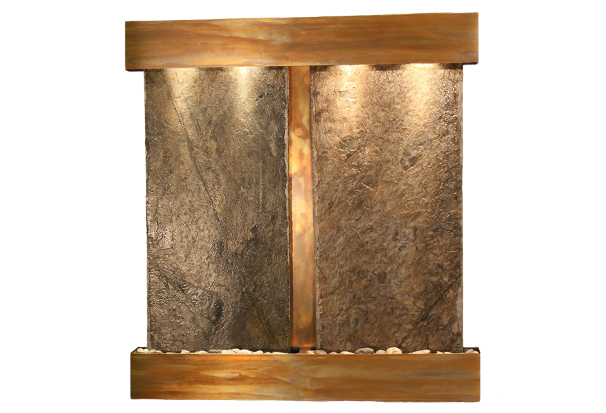 Aspen Falls-Square-Rustic Copper-Green Natural Slate