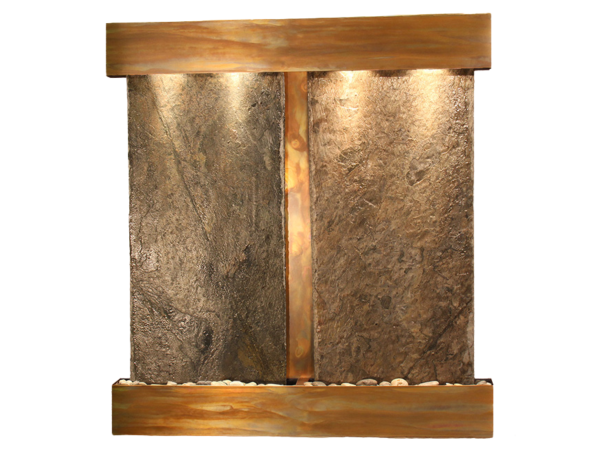 Aspen Falls-Square-Rustic Copper-Green Natural Slate