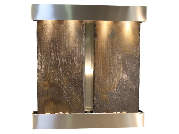 Aspen Falls-Square-Stainless Steel-Multi-Color Natural Slate