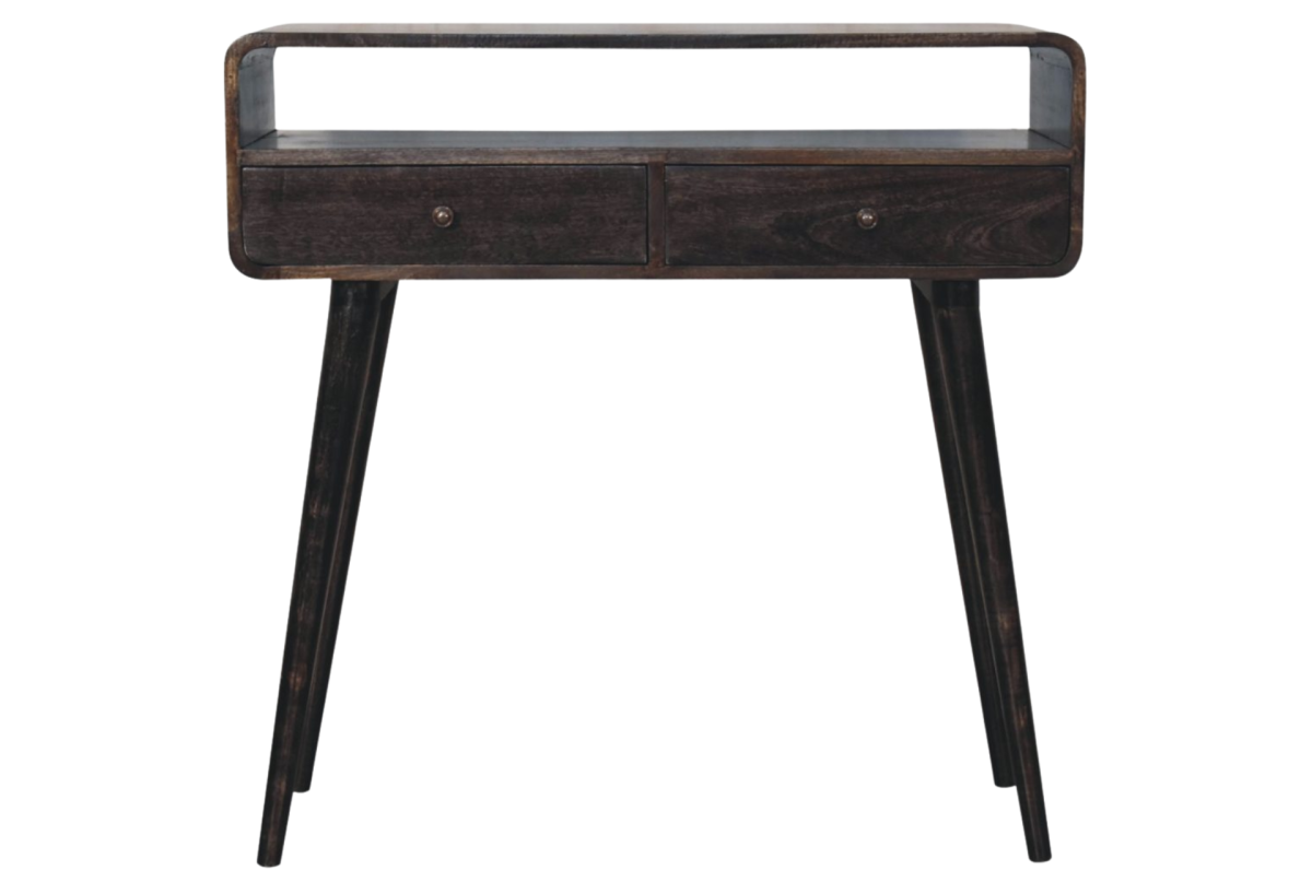 Curved Oak-ish Console Table