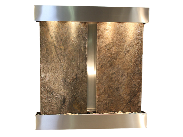 Aspen Falls-Square-Stainless Steel-Green Natural Slate