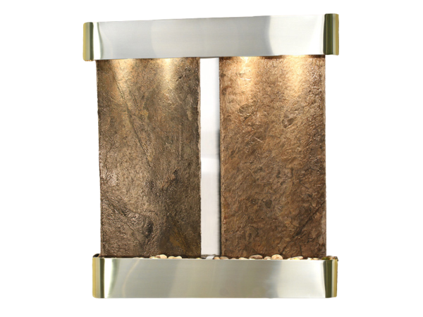 Aspen Falls-Round-Stainless Steel-Green Natural Slate