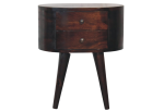 Light Walnut Rounded nightstand Table