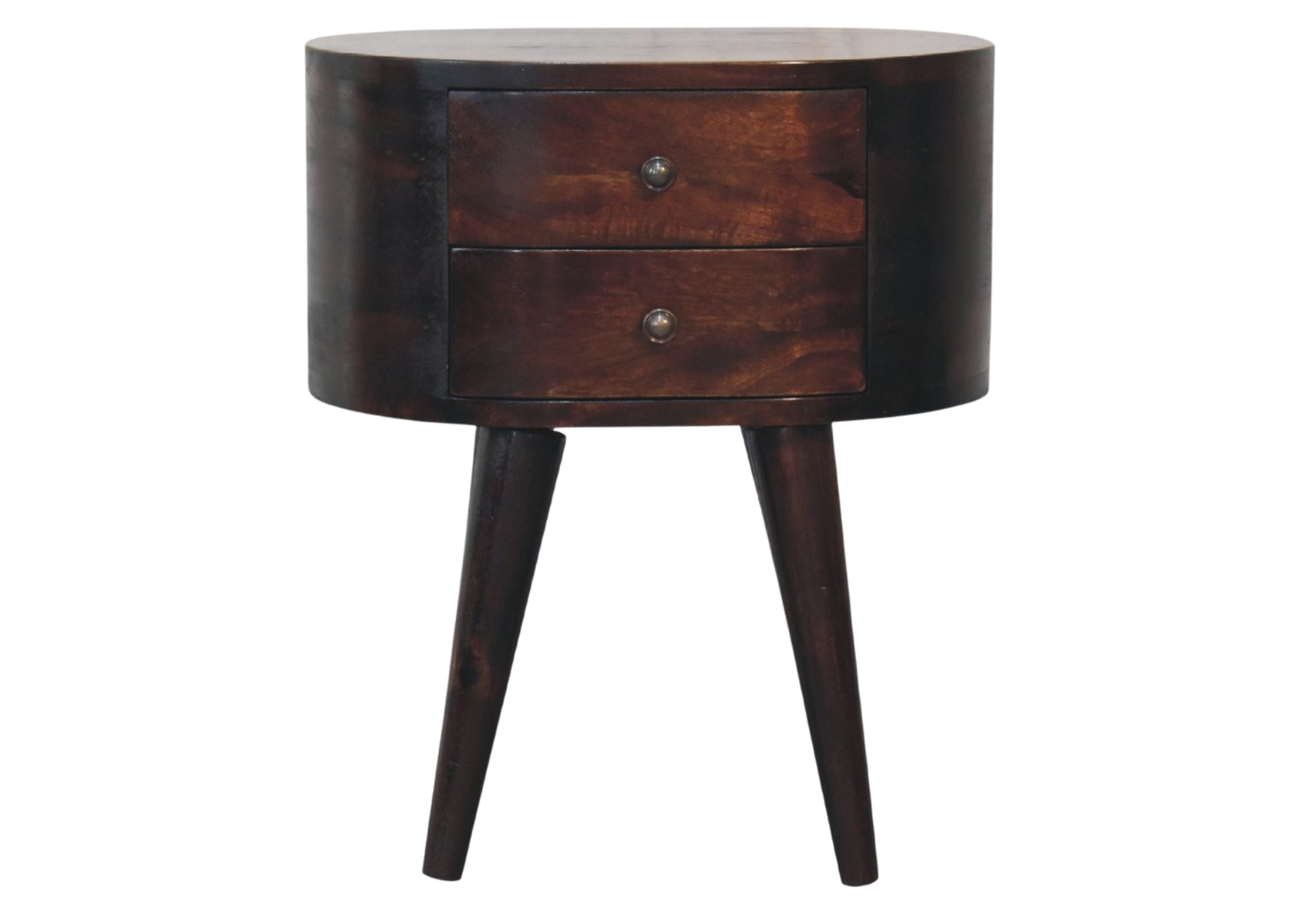 Light Walnut Rounded nightstand Table