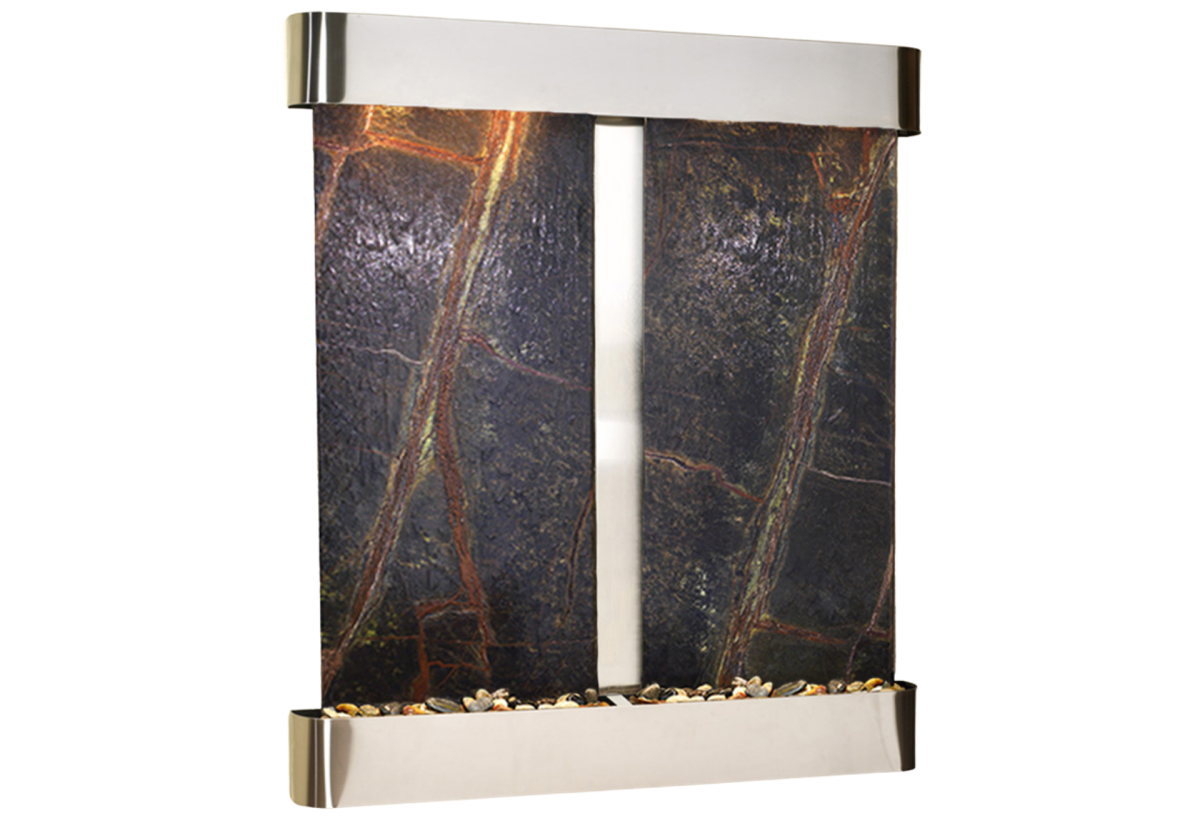 Cottonwood Falls-Round-Stainless Steel-Green Marble