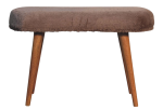 Mocha Faux Fur Fabric Bench