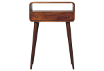 Chestnut Nordic Style One Drawer & One Open Slot Console Table