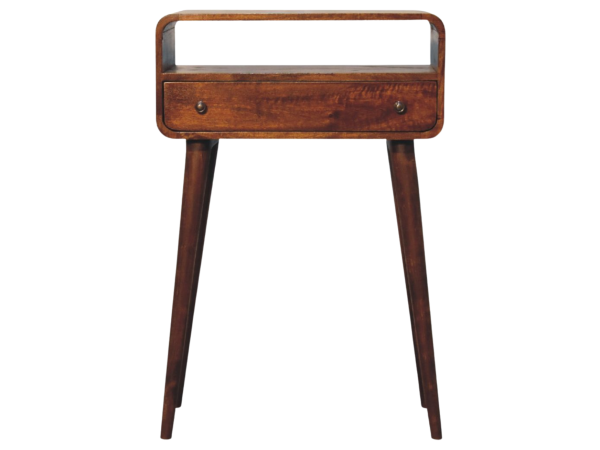 Chestnut Nordic Style One Drawer & One Open Slot Console Table