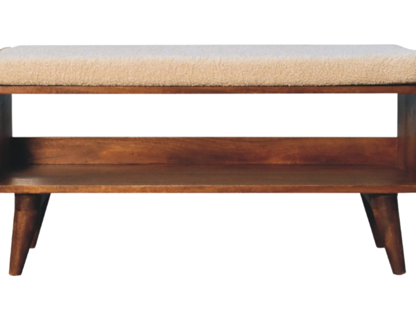 Boucle Nordic Storage Bench