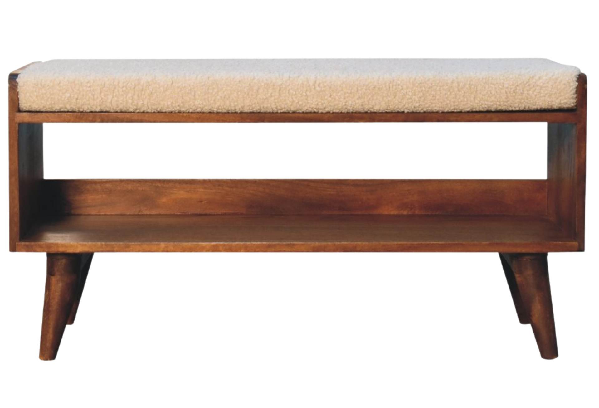 Boucle Nordic Storage Bench