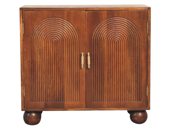 Chestnut Carved Ball Cabinet