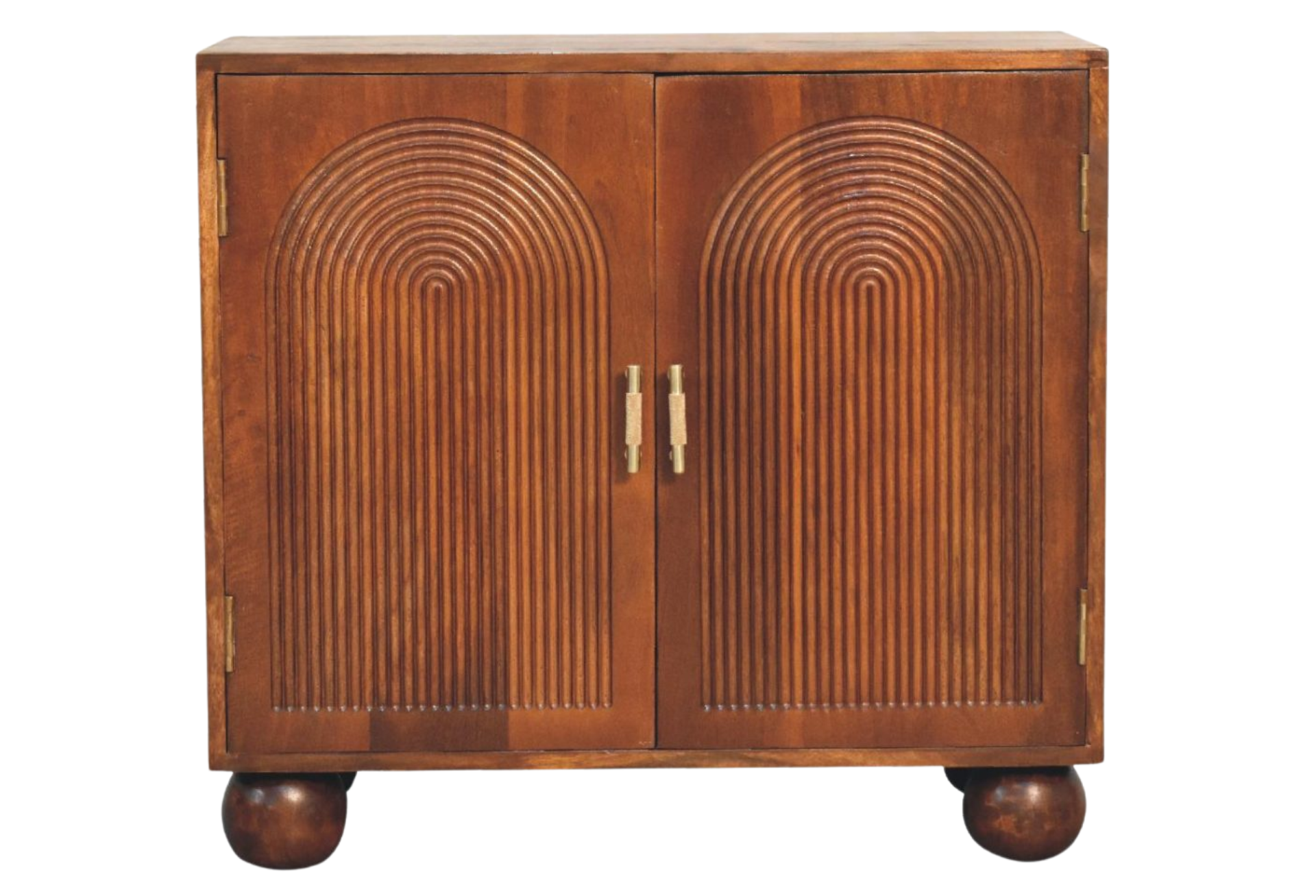 Chestnut Carved Ball Cabinet