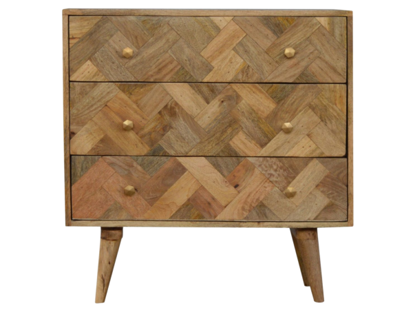3 Drawer Zig-Zag Patterned Patchwork Chest