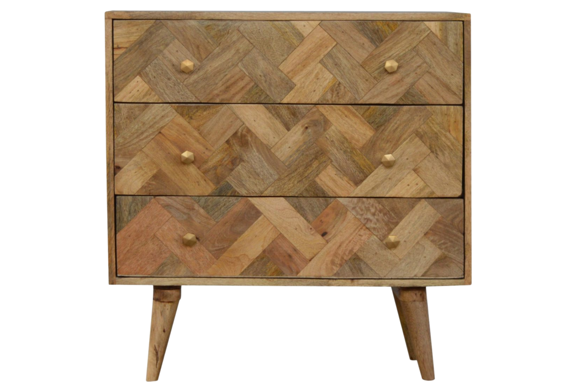 3 Drawer Zig-Zag Patterned Patchwork Chest