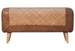 Large Seagrass Buffalo Hide Nordic Bench