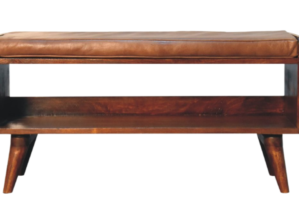 Chestnut Bench with Brown Leather Seatpad