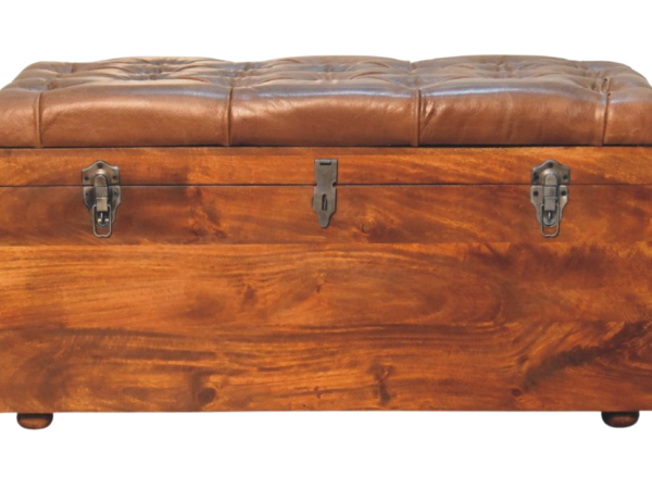 Buffalo Hide Chestnut Storage Trunk
