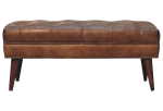 Harbour Brown Leather Bench