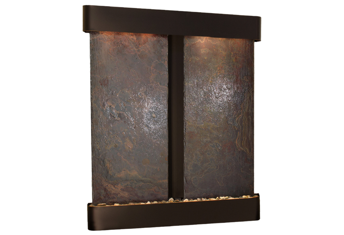 Cottonwood Falls-Round-Blackened Copper-Multi-Color Natural Slate