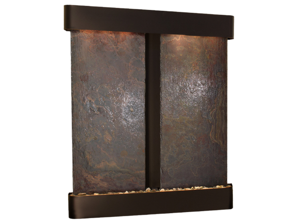 Cottonwood Falls-Round-Blackened Copper-Multi-Color Natural Slate
