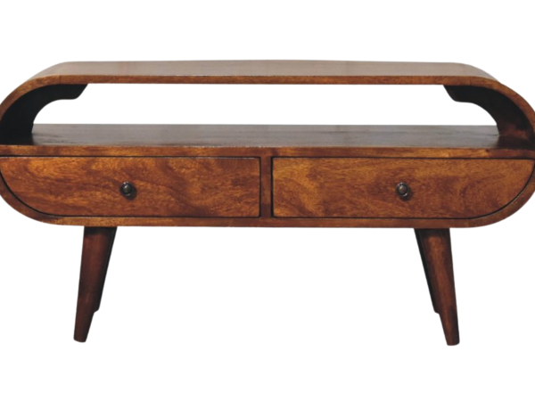 Chestnut Circular TV Stand