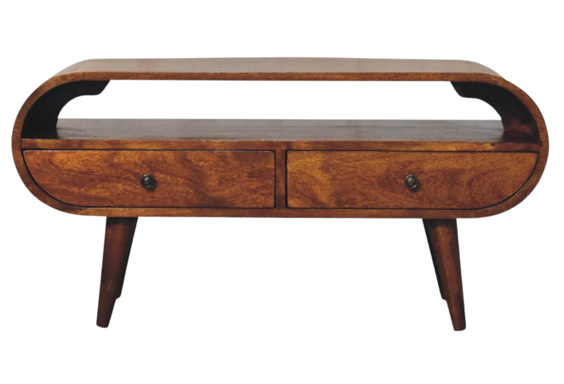 Chestnut Circular TV Stand