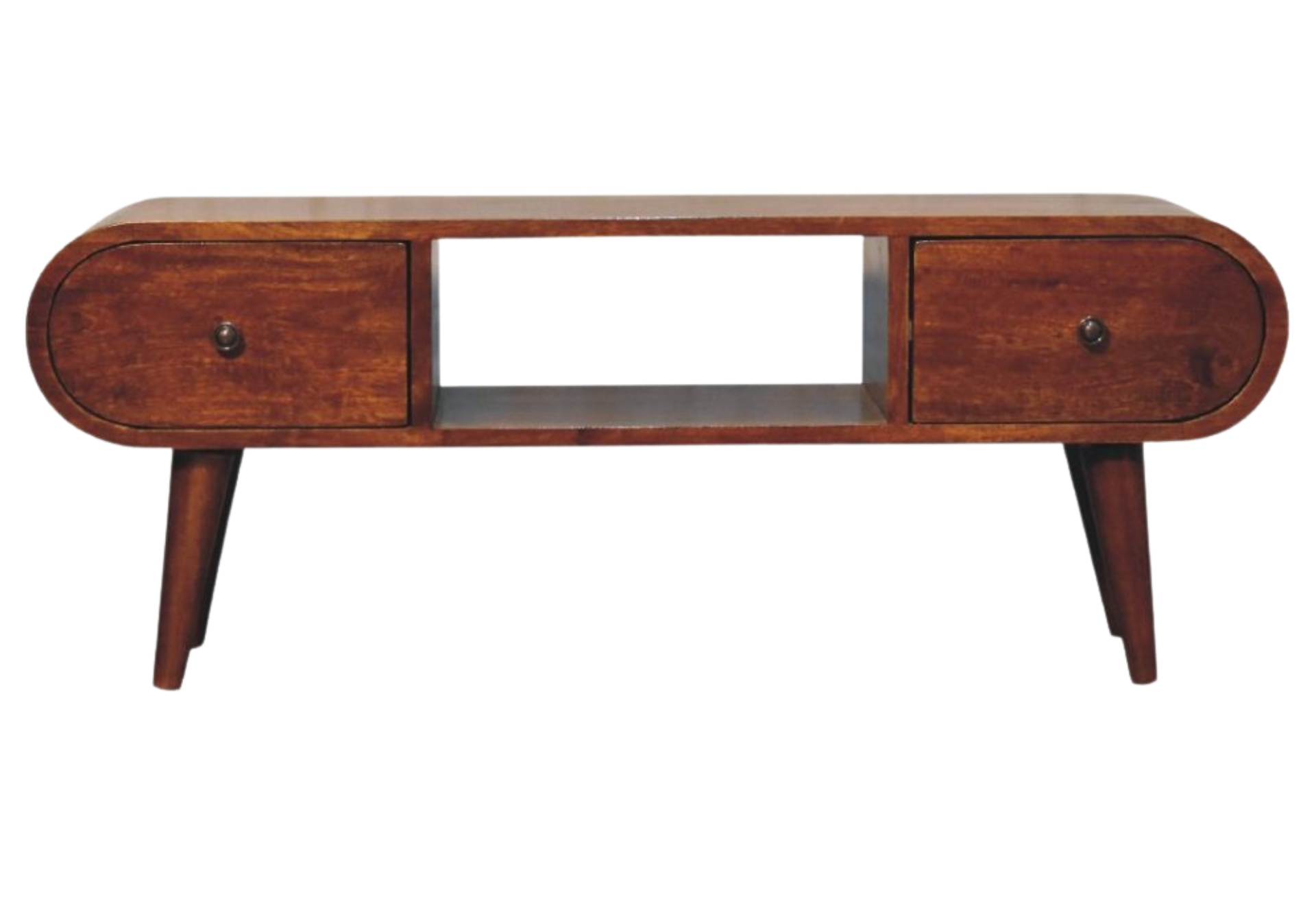 Chestnut Circular TV Unit