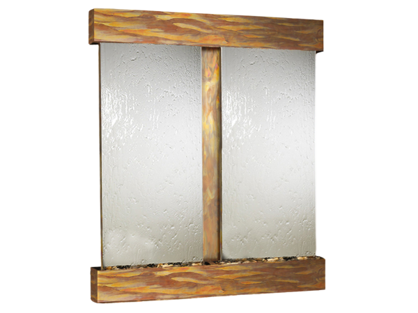 Cottonwood Falls-Square-Rustic Copper-Silver Mirror