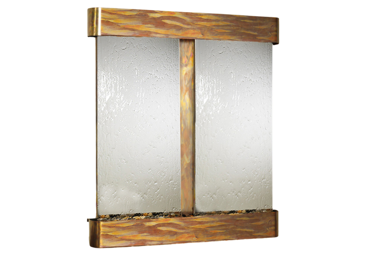 Cottonwood Falls-Round-Rustic Copper-Silver Mirror