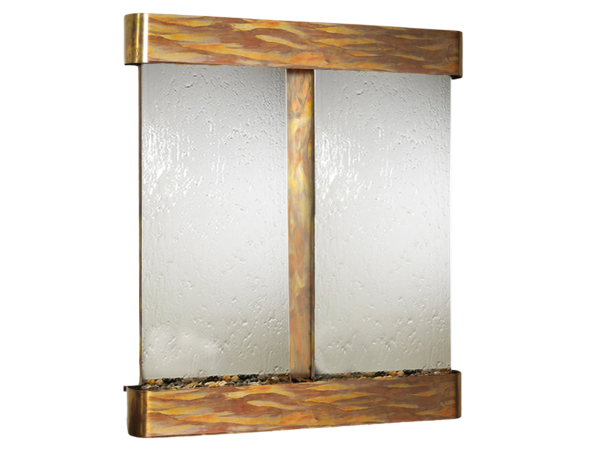 Cottonwood Falls-Round-Rustic Copper-Silver Mirror