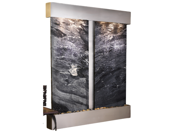 Cottonwood Falls-Square-Stainless Steel-Black Spider Marble