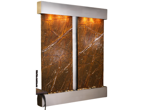 Cottonwood Falls-Square-Stainless Steel-Brown Marble