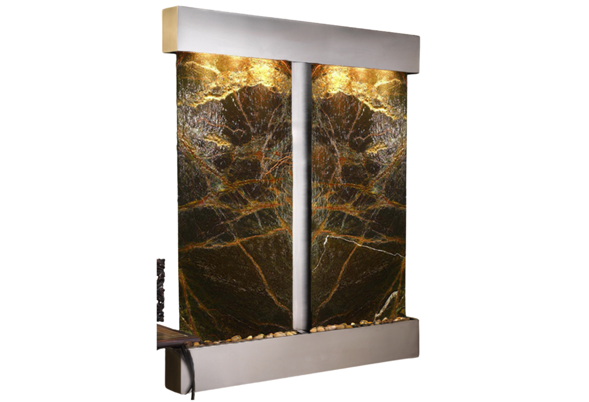 Cottonwood Falls-Square-Stainless Steel-Green Marble