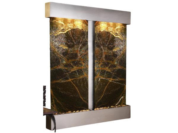 Cottonwood Falls-Square-Stainless Steel-Green Marble